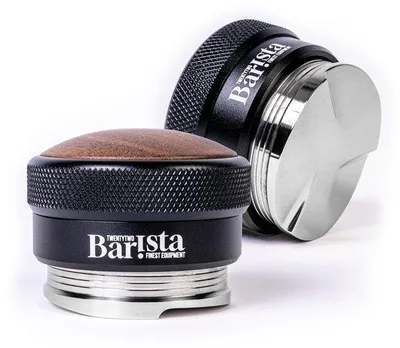 Obrázok produktu pre Nerezový odkladací podnos na šálky na espresso, 58 mm, s nastaviteľnou výškou, orech