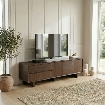 Produktbild von Skye Decor, Hochwertiger TV-Ständer, Milano Walnuss, 180 cm | 100% Melamin | 3-teilig