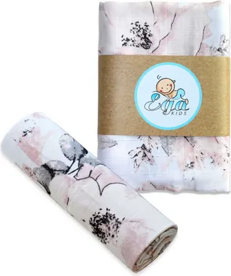 Produktbild von Ega KIDS | Mußlin Windel 120x120 cm - Blütenmuster - Atmungsaktiv und Vielseitig