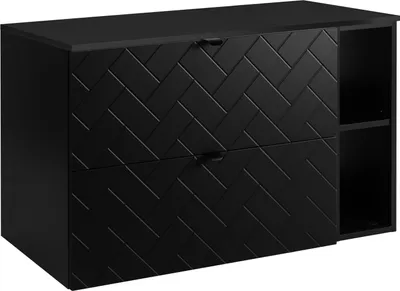 Immagine prodotto di Mobile da bagno, nero con maniglia nera / con ripiano superiore, 100 x 57 x 46 cm