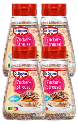 Immagine prodotto di Dr. Oetker Spruzzi di zucchero colorati e decorativi per pasticceria 130g confezione da 4 pezzi