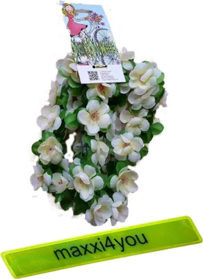 Zdjęcie produktu dla Girlanda rowerowa Girlanda kwiatowa 120 cm Kwiaty w odcieniach beżu i bieli, w tym taśma odblaskowa maxxi4you