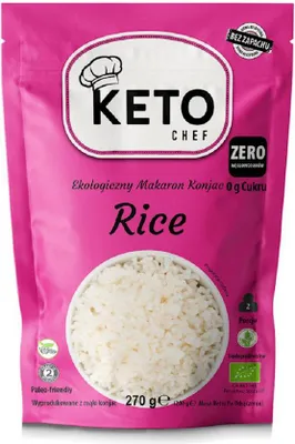 MAKARON (KONJAC) W KSZTAŁCIE RYŻU BEZGLUTENOWY BIO 270 g (200 g) - KETO CHEF