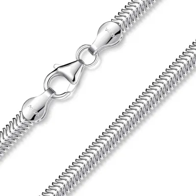 Produktbild von MATERIA by Matthias Wagner Schlangenkette flach 925 Silber Damen Halskette 4,2mm in 40 45 50cm inklusive Etui K50