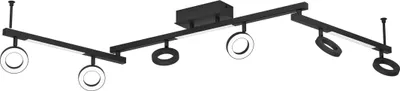 Produktbild von EGLO LED Deckenlampe Cardillio 2, Spotbalken 6-flammig, Deckenstrahler aus Metall in Schwarz. Spot Deckenleuchte warmweiß