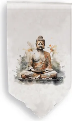 Produktbild von Fensterbehang Scheibengardine Bistrogardine Buddha BxH 90x100cm natur ZEN