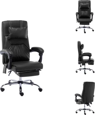 Obrázek produktu pro vidaXL Masážní kancelářská židle černá Imitace kůže - Kancelářské židle