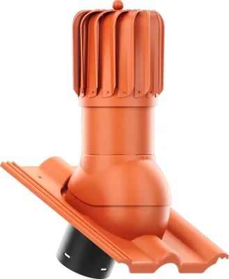Produktbild von Entlüfterkamin ROTOLINE 125 für Betondachziegel BRASS Frankfurter, Benders Mecklenburger, ProDach - Doppelrömer (Naturrot)