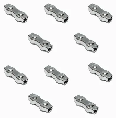 Kabelklem 10 Stück Duplexklemmen Edelstahl V4A Ø 3 mm