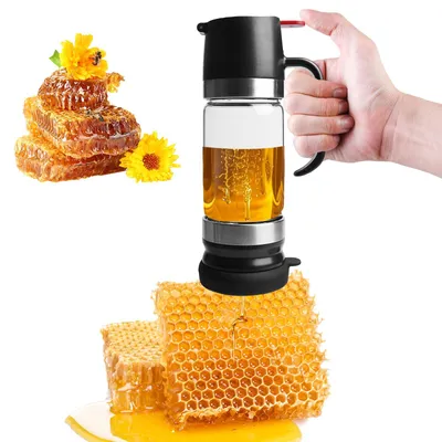 Honigspender aus Glas, 300 ml, tropffrei, mit Griff