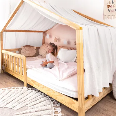 Produktbild von Himmel für Hausbett Gold aus Musselin - 320, 360 oder 420 cm