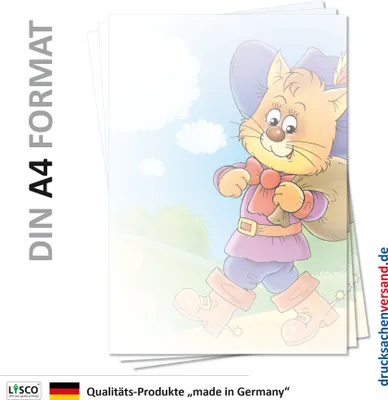 Produktbild von Motiv Briefpapier (MPA-5112, DIN A4, 100 Blatt) Märchen gestiefelter Kater Kinder Motivpapier