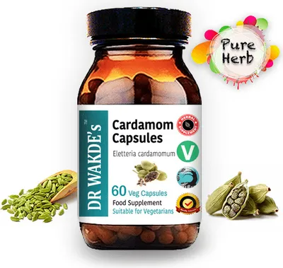 Produktbild von DR WAKDE'S Kardamom-Kapseln | 60 Vegi Caps | Ayurveda-Supplement | Vegan | 100% Kruter | Mengenrabatte | Am selben Tag Versand