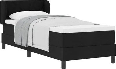 Produktbild von Boxspringbett mit Matratze Schwarz 80 x 200 cm Stoff