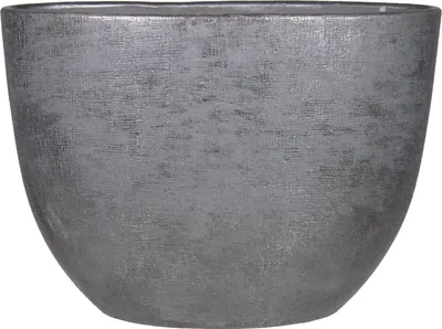 Produktbild von INNA-Glas Ovaler Keramiktopf mit Maserung, schwarz, 50x20x36 cm - Blumengefäß