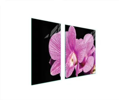 Immagine prodotto di Piastre copri fornelli 2 pezzi 90x52 Copri piano cottura in Vetroceramica tagliere in vetro orchidea viola