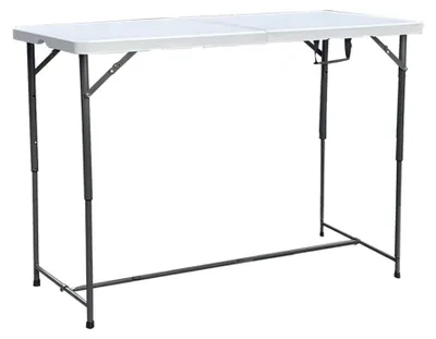 Produktbild von Klapptisch 9808, klappbar, höhenverstellbar 59-90 cm, 122x60 cm, Metallbeine