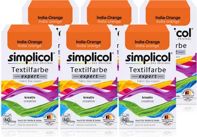 Produktbild von Simplicol Textilfarbe expert India-Orange 150g - Farbe zum Färben (6er Pack)