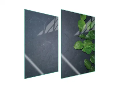 Immagine prodotto di Piastre copriforno 2 pezzi 35x52 copriforno in Vetroceramica tagliere in vetro fogliame ardesia
