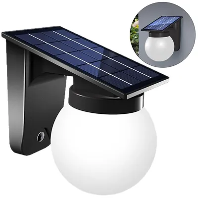 Produktbild von Solar Wandlampe Außen, Wasserdicht, Kugelförmig – Garten & Terrasse Beleuchtung, Landschafts- & Dekoleuchte, 3 Farben