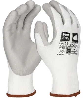 PU Schnittschutzhandschuh"Perfect Cut C", weiß/grau 8 (Packung à 12 Paar)