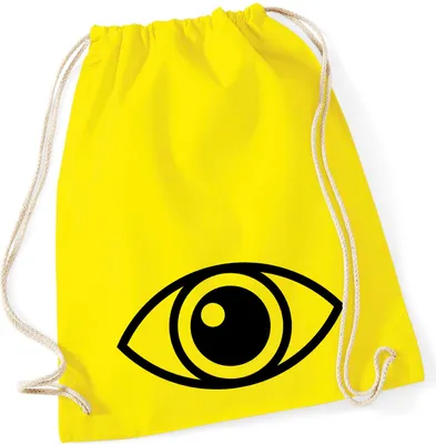 Produktbild von Huuraa Turnbeutel Auge Eye 12 Liter Yellow Baumwolle Rucksack Geschenkidee