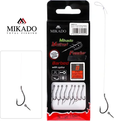 Produktbild von 8x MIKADO METHOD FEEDER Haken Rig mit Spike/Nadel Feederhaken 4 / Ø0,28mm / 10cm