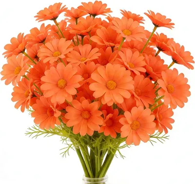Produktbild von Künstliche Margeriten 10 Stück, orange, für Heimdekoration