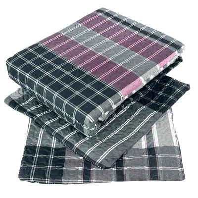 Produktbild von Tagesdecke Zweiseitige Bettüberwurf Allzweckdecke Steppdecke TAVIRA Sofa Bett Decken XXL Dunkelblau Rosa Violet (3 TLG Set) 220x240cm + 2 Kissenbezüge 40x40 cm