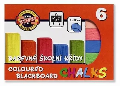 Obrázok produktu pre Krieda na tabuľu, hranatá, KOH-I-NOOR, 6 rôznych farieb