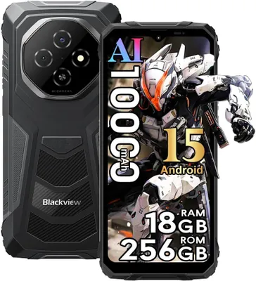 Obrázek produktu pro 2025 Blackview FORT1 outdoorový mobilní telefon 18 GB + 256 GB, 10 000 mAh, 6,56", 90 Hz, Android 15, NFC/FOTA/390 g/tři sloty pro karty/čtečka otisků prstů/vodotěsnost IP69K