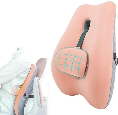 Produktbild von Ibenzoa® Rückenstützkissen – ergonomisches Memory‑Schaum Kissen zur Unterstützung von Rücken und Lenden, verstellbar für Büro-, Gaming‑ und Autositz, auch als Schwangerschaftskeil