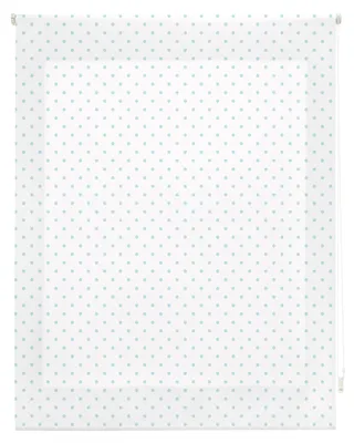 Stoffrollo semitransparent Weiß Türkis 100x180 cm