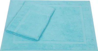 Produktbild von Betz 2-er Set Badvorleger 50x70 cm PREMIUM Badematte Badteppich Duschvorleger 100% Baumwolle 650g/m²  Farbe: türkis