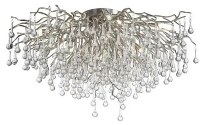 Image de PAUL NEUHAUS Plafonnier en cristal ICICLE, acier, 14xG9