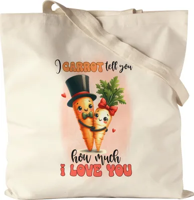 Produktbild von I Carrot Tell You How Much I Love You Karotten Liebe Jutebeutel