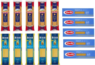 Produktbild von Testpaket Spaghetti Barilla Divella De Cecco Italienische lange Pasta ( 15 x 500g ) Nudeln