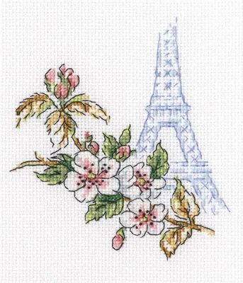 Immagine prodotto di Kit per punto croce "Finestra su Parigi", codice prodotto C256, schema, dimensioni 9,5 x 11 cm