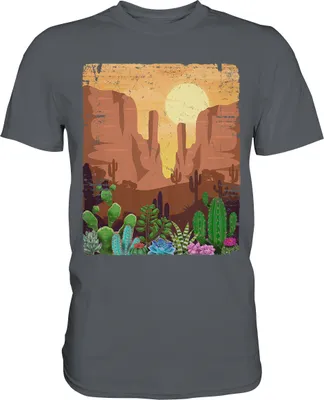 Produktbild von Kaktus Wüste T-Shirt – Dark Grey / M