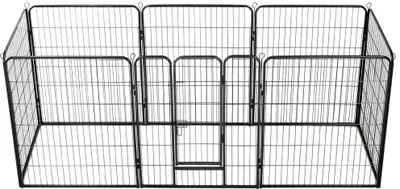 Obrázek produktu pro The Living Store Ohrádka pro psy 8 panelů ocel 80 x 100 cm černá