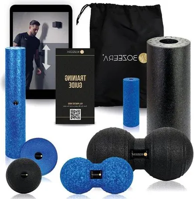Image de Foam Roller Set - Massage Roller - Triggerpoint Ball - Massage Ball - Duoball - Set de 7 pièces - Faszienball Set avec instruction vidéo, poster & sac