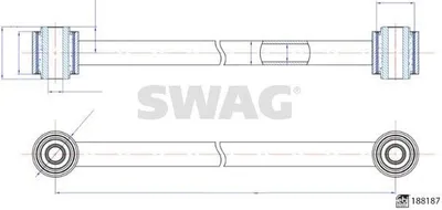 Obrázok produktu pre SWAG tyč / vzpera zavesenia kolesa 33 11 0578 zadná ľavá zadná pravá vhodná pre MERCEDES-BENZ trieda M (W164) 540 mm