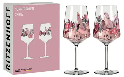 Aperitifgläser 2er-Set 500 ml Kristallglas Rosé-Grau