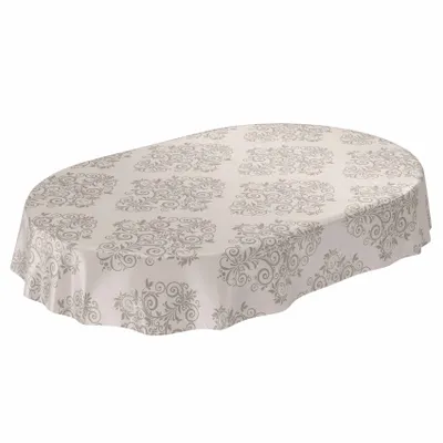 Produktbild von Tischdecke Wachstuch Ornamente Beige Robust Wasserabweisend Oval Breite 140 cm Länge 180 cm