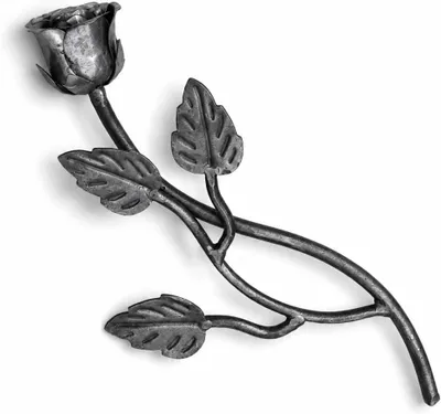 Imagen del producto de Rosa de hierro forjada a mano, 27 cm, metal, para la decoración del jardín