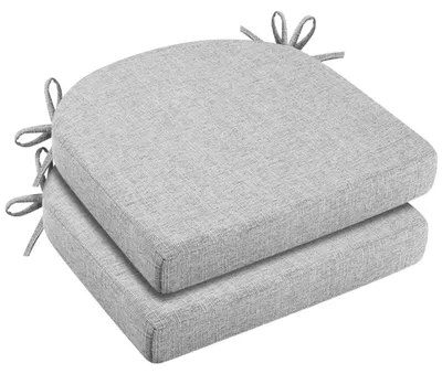 Productafbeelding van Set van 2 Stoelkussens 43 x 42 x 5 cm – Schuimrubber met Hoge Dichtheid – Grijs