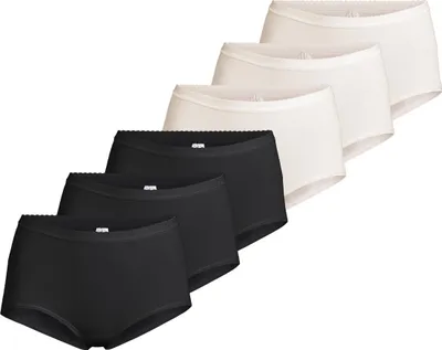 Produktbild von Nina von C. 6er Pack Slipboutique Taillen Slip Hautfreundliches Material, Bequemer Gummibund für sicheren Halt, Zeitloses Design für jeden Tag schwarz-metallic 42