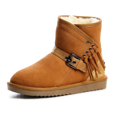 Produktbild von topschuhe24 1718 Damen Leder Boots Stiefeletten , Farbe:Camel, Größe:36 EU