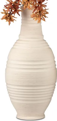 Produktbild von Deko Bodenvase RELIEF bauchig rund H. 45cm matt creme Keramik Formano