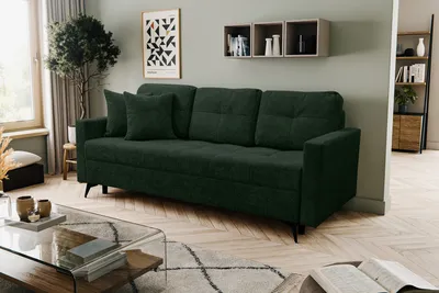 Produktbild von VENASI FOSTER Polstersofa mit Schlaffunktion und Bettkasten Couch Sofa Bettsofa Schlafsofa Grün PRIME 25